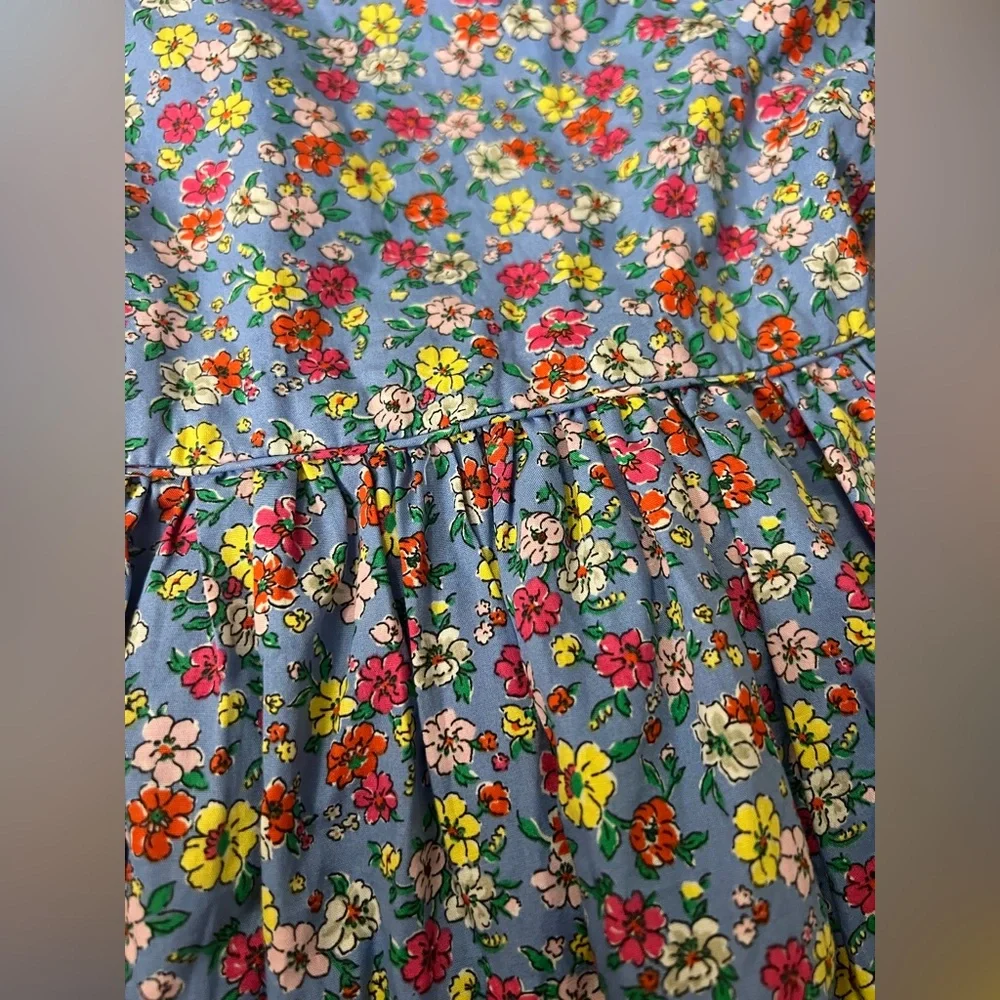 LN Ralph Lauren Baby Girl Dress Poplin Floral Easter 6 Months Lining 3 blue